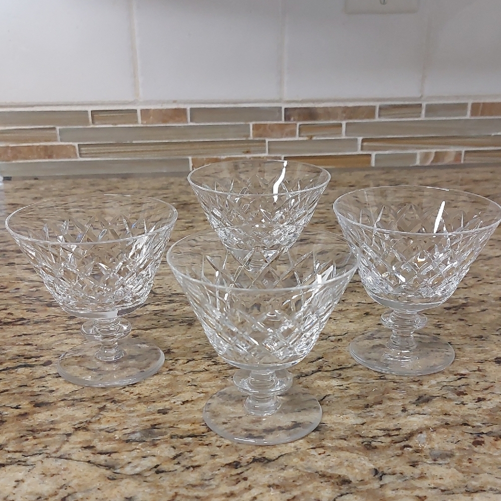 Vintage, Crystal Small Glass Dessert Bowls Set Of 4
